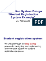 Information System Design "Student Registration System Example"