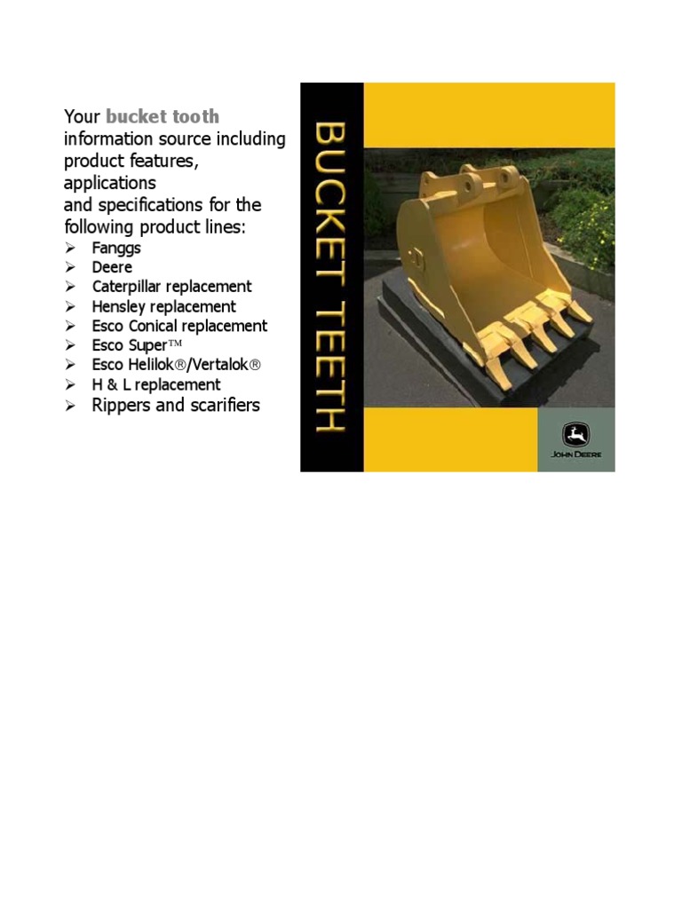 John Deere Bucket Tooth Catalog PDF Casting (Metalworking) Heat
