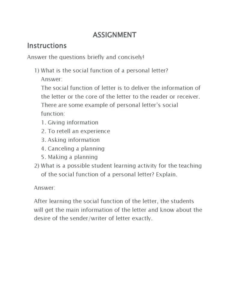 Assignemt Letter | PDF
