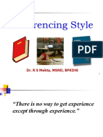 Referencing style