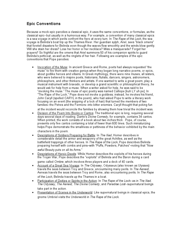 Elements of an epic poem picture