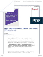 Divus - Obras Clásicas de La Teoría Estética. Alain Badiou: El Arte Es Verdad PDF