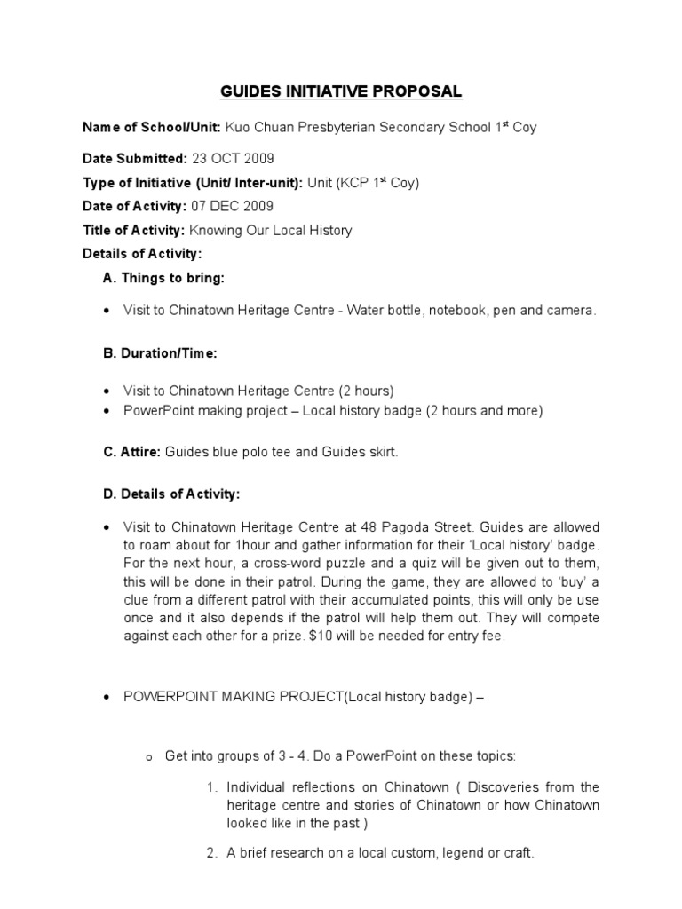 KCP 1st Coy Local History Initiative | PDF | Communication | Learning