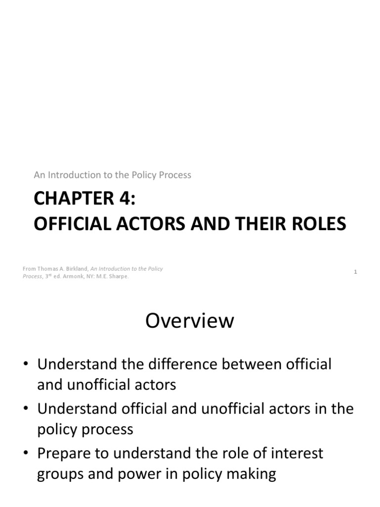Official Actors in Policy Process | PDF | United States Congress ...