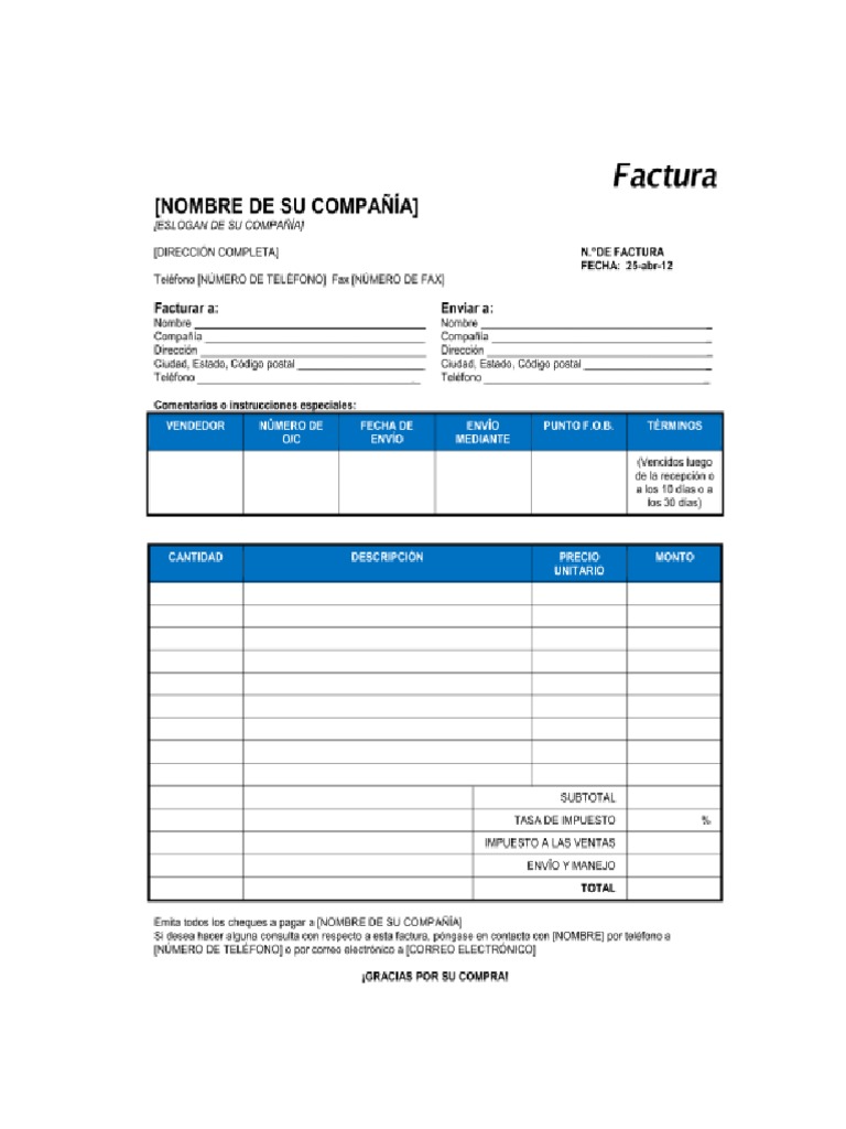 Factura de Compra Venta PDF