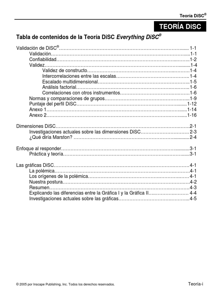Everything Disc Teoria Disc PDF | PDF | Validez (Estadísticas) | Medición