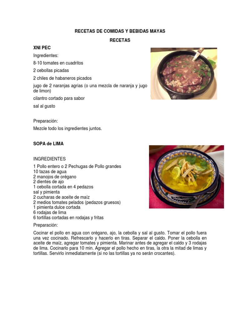 Arriba 102+ imagen recetas de cocina en maya y español