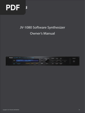 Jv 1080 Manual E Synthesizer Sound Technology