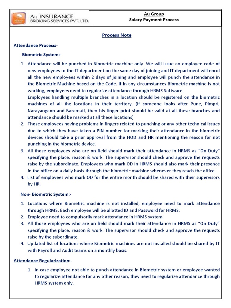 Payroll Process Narrative Example
