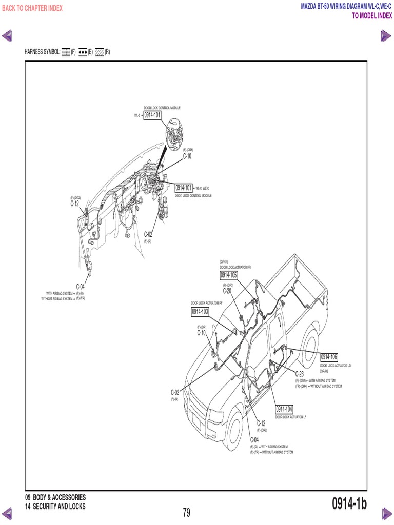Mazda Bt50 WL C & We C Wiring Diagram f198!30!05l77