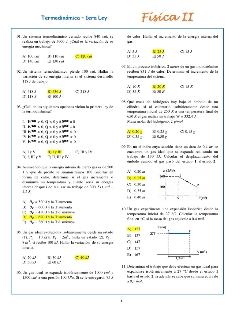 11 1era Ley de La Termodinámica Copia Gases Calor