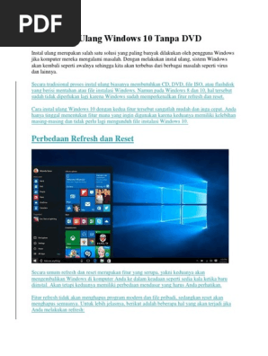 Cara Instal Ulang Windows 10 Tanpa Dvd