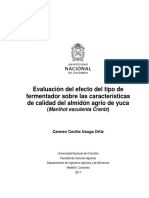 Evaluación Del Efecto Del Tipo de Fermentador Sobre Las Características de Calidad Del Almidón Agrio de Yuca