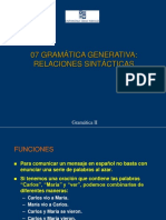 Gramatica Generativa - Relaciones Sintacticas