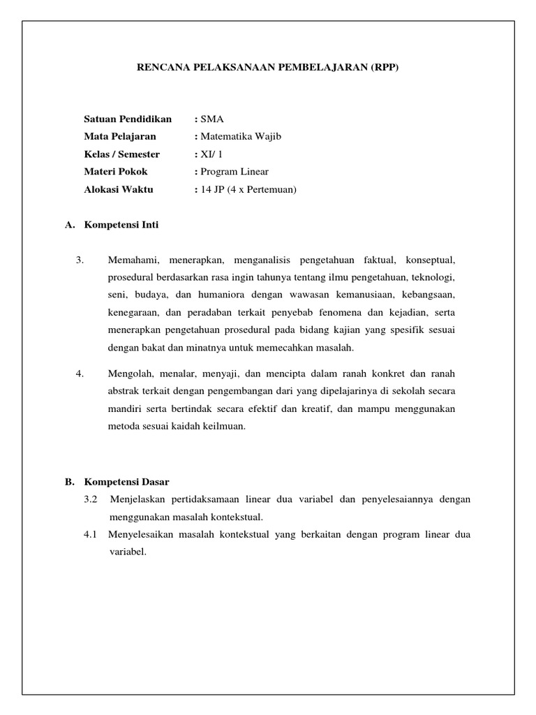 Soal Nilai Optimum Program Linear | PDF