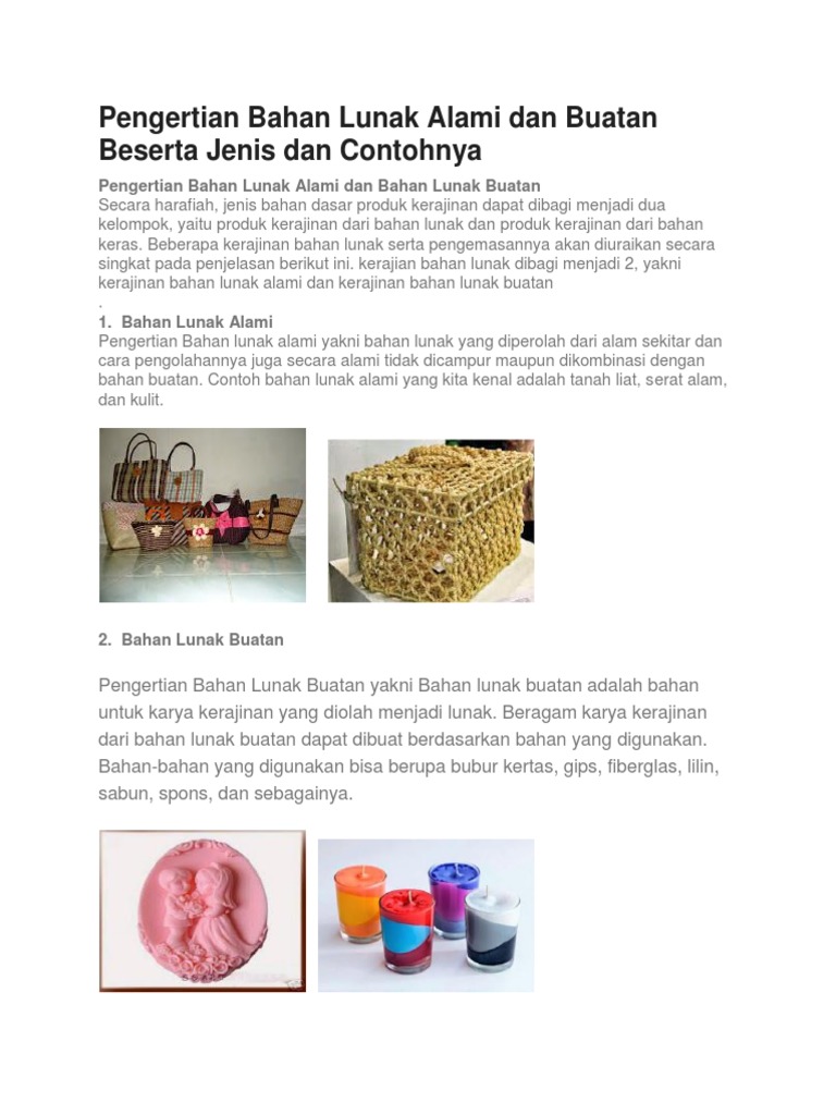 Gambar Kerajinan Bahan Lunak Alami Dan Buatan Sekilas Bahan Gambar Kerajinan Bahan Lunak Alami Dan Buatan Sekilas Bahan