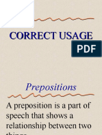 CORRECT USAGE OF PREPOSITIONS AND ADVERBS