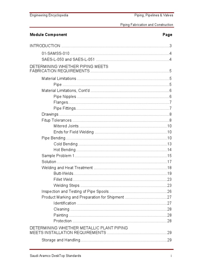 Piping Fabrication Standards Overview | PDF | Pipe (Fluid Conveyance ...