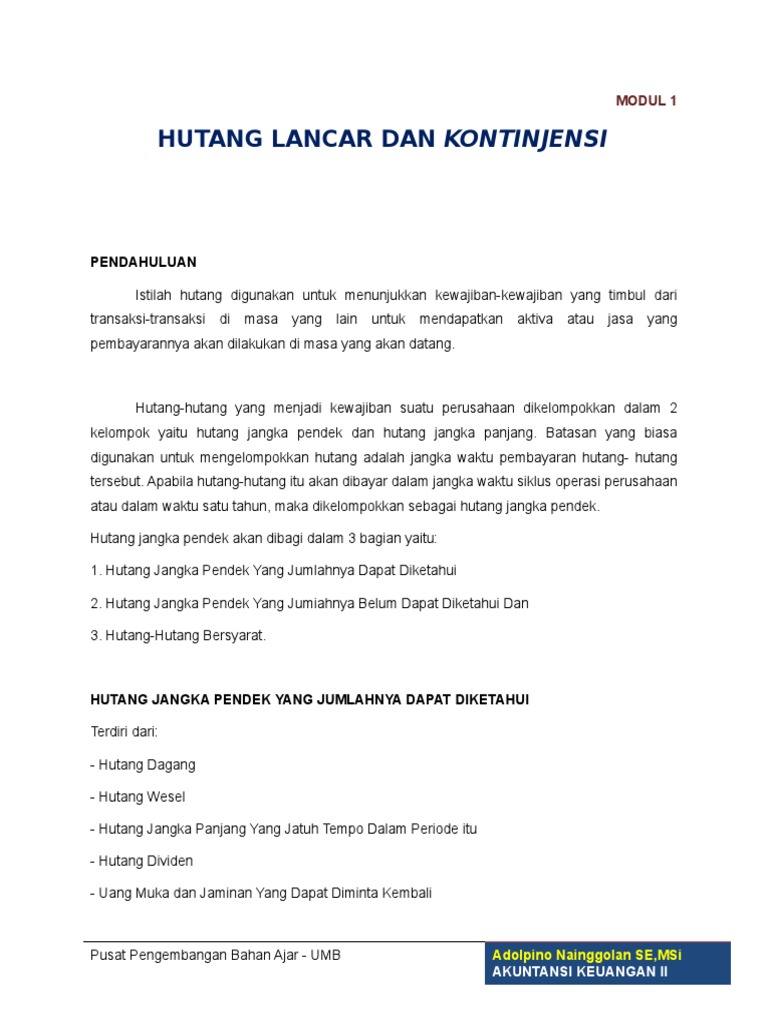 Utang Lancar Dan Kontingensi Doc