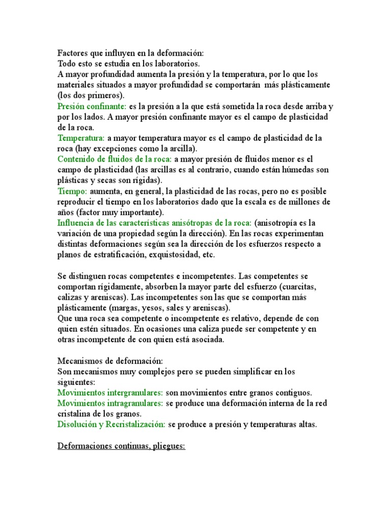 Factores Que Influyen En La Deformaci N PDF Falla geolog a 