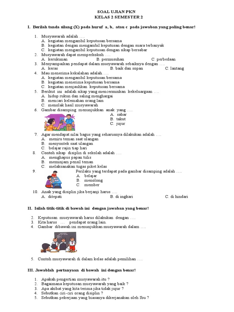 Soal Ukk Pkn Kelas 2 Doc