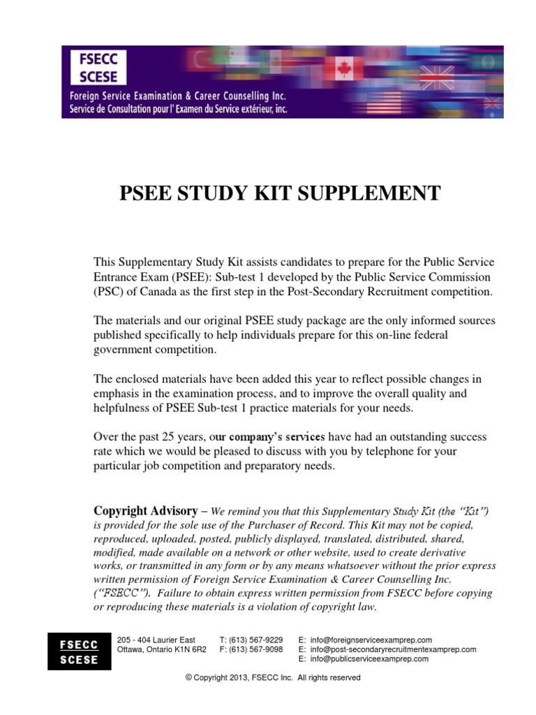 PSEE STUDY KIT Supplement v10 6 PDF | PDF | Argument | Test (Assessment)
