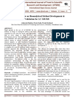 A General Review on Bioanalytical Method Development & Validation for LC-MS/MS