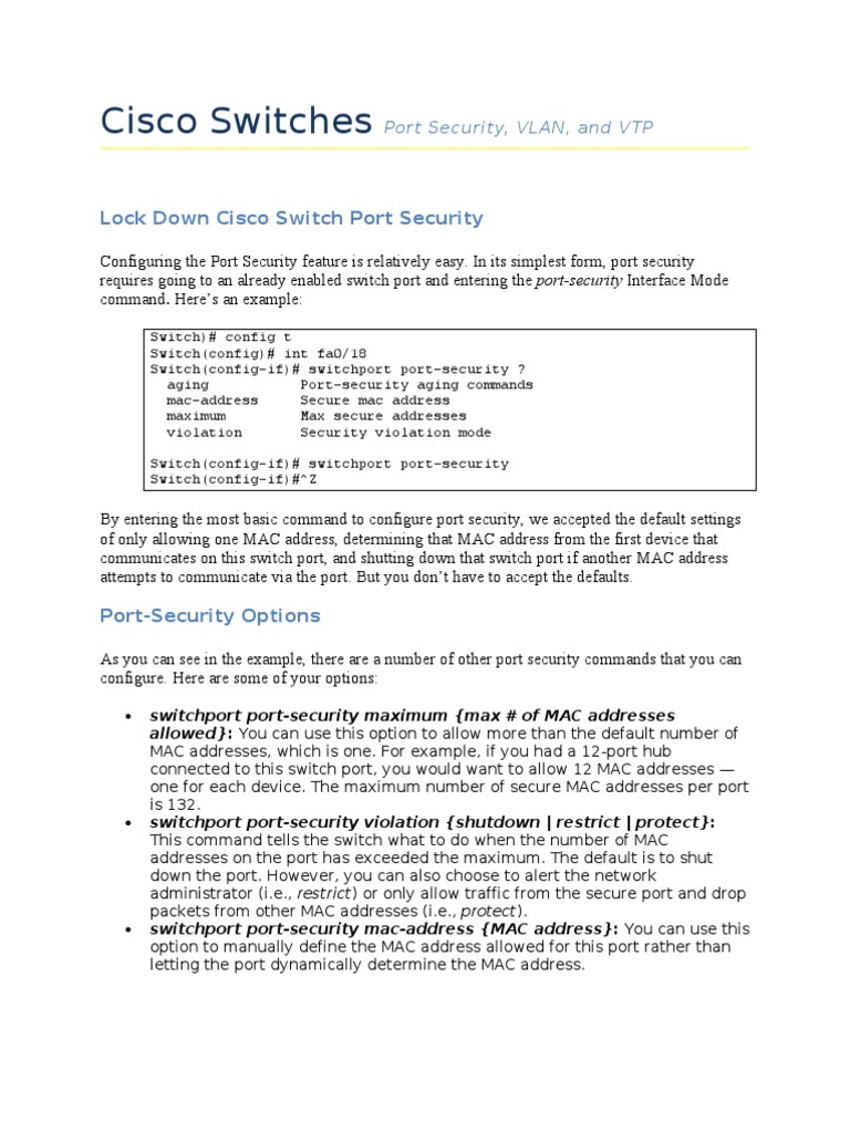 Configure Cisco Switches | PDF