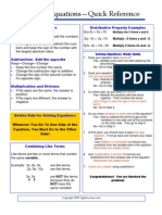 Equations Quick Reference