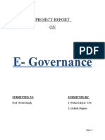 E-Governance: Project Report ON