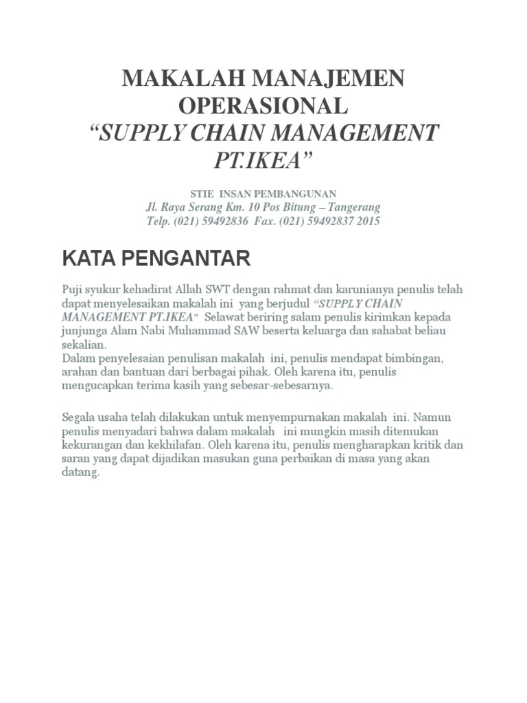 Makalah Manajemen Operasional