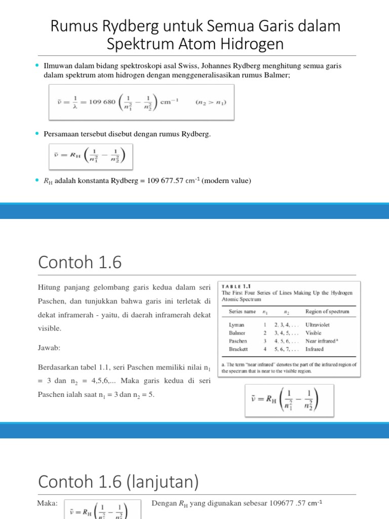 Rumus Rydberg dan Spektrum Hidrogen | PDF