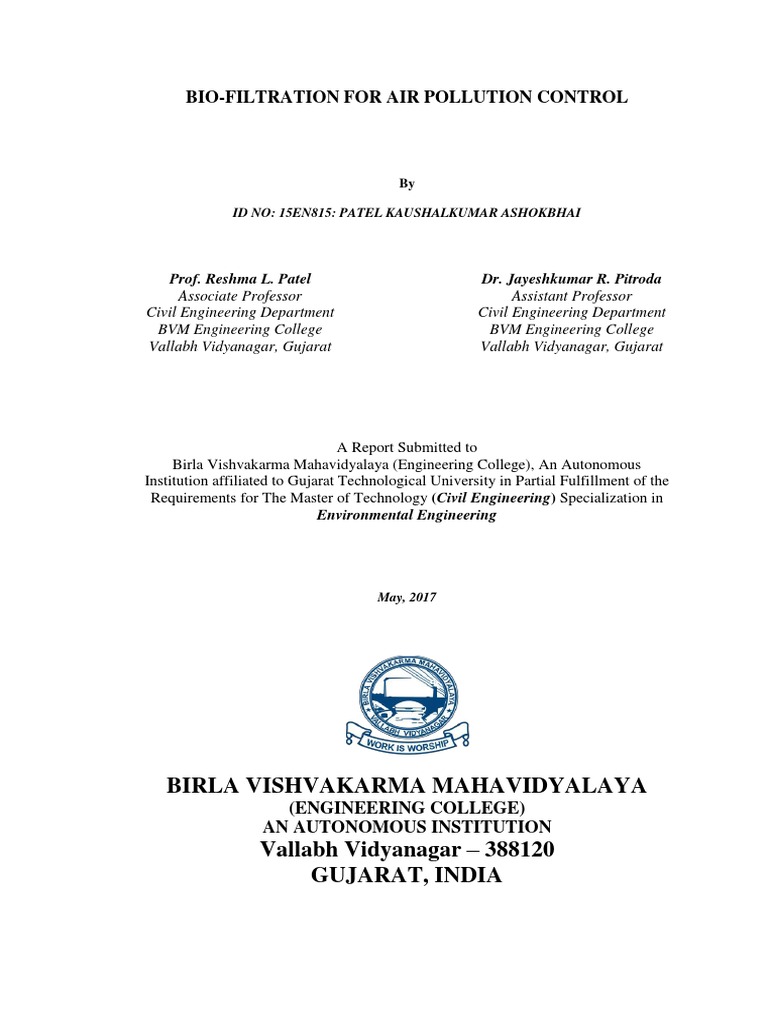 Bio-Filtration for Air Pollution Control | PDF | Volatile Organic ...