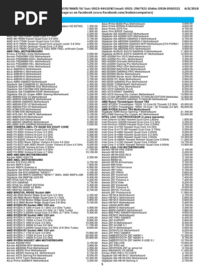 CPU Intel Core i7-8700K 3.7GHz CPU 06082018pricelist PDF | PDF | Advanced Micro Devices | Multi