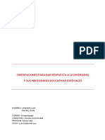 Orienaciones para Dar Respuesta A La Diversidad y Las N.E.E