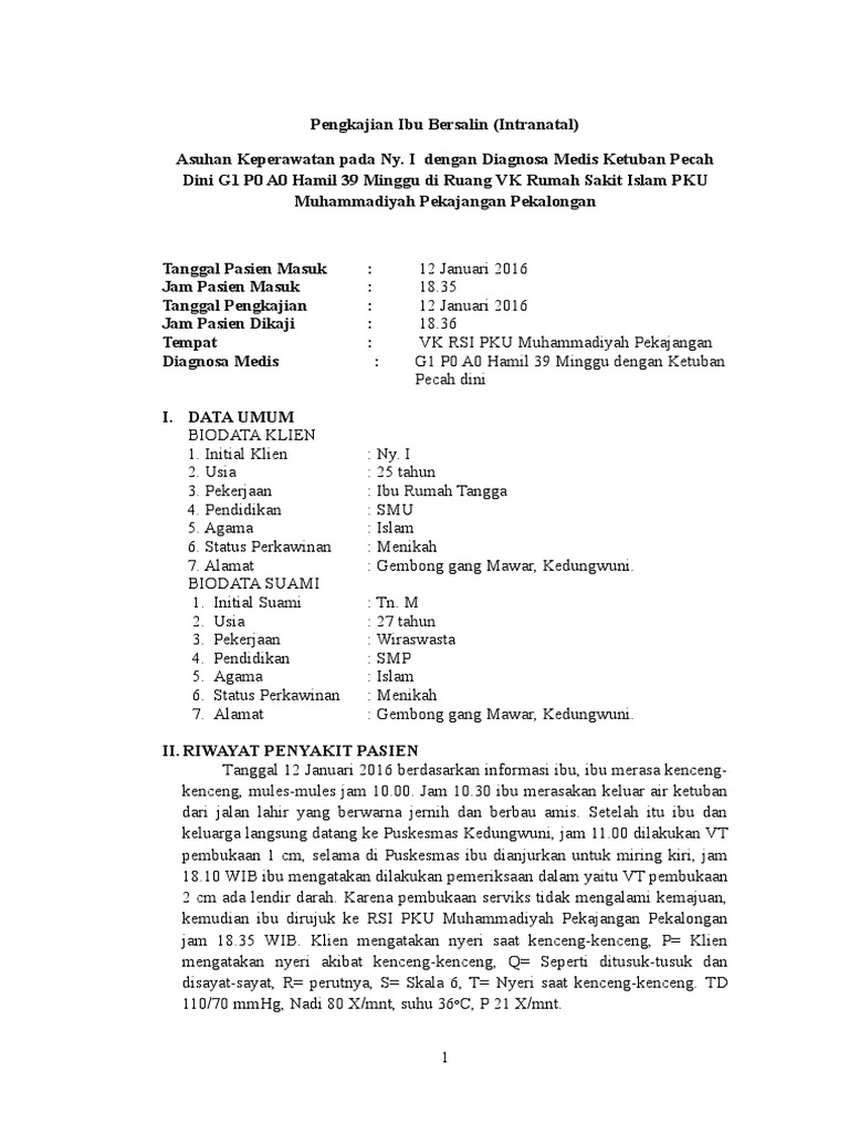 Contoh Kasus Maternitas (1)