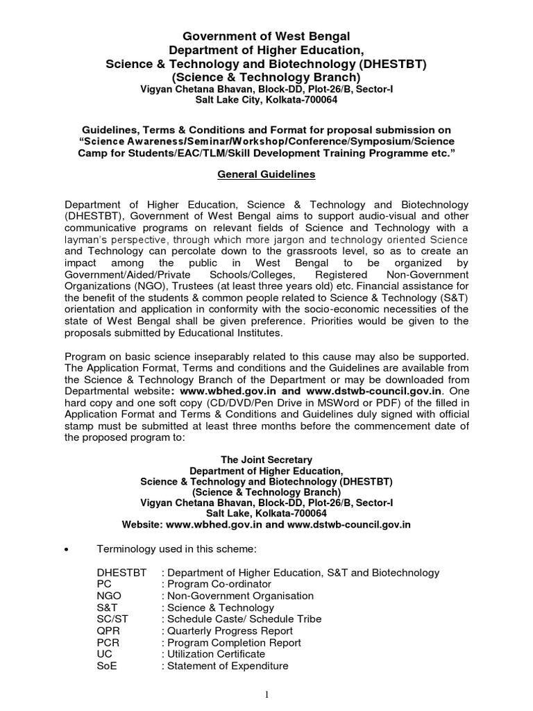 Science Popularisation Schemes - New Guidelines-2017 | PDF | Cheque ...