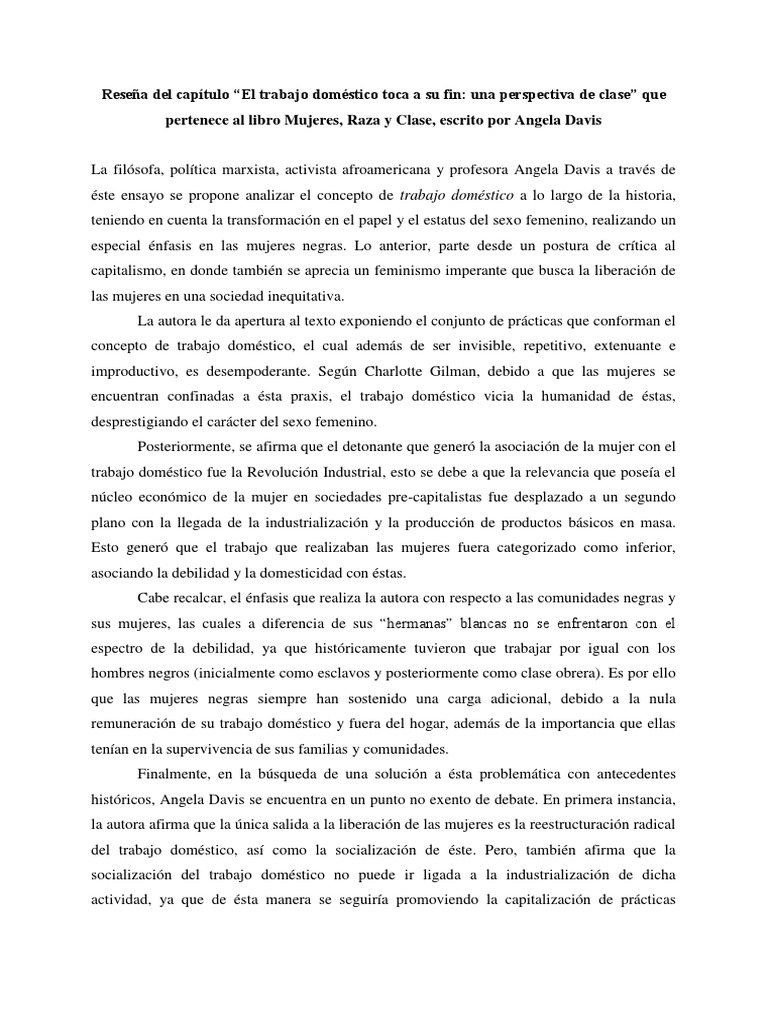 Reseña de Mujer, Raza y Clase