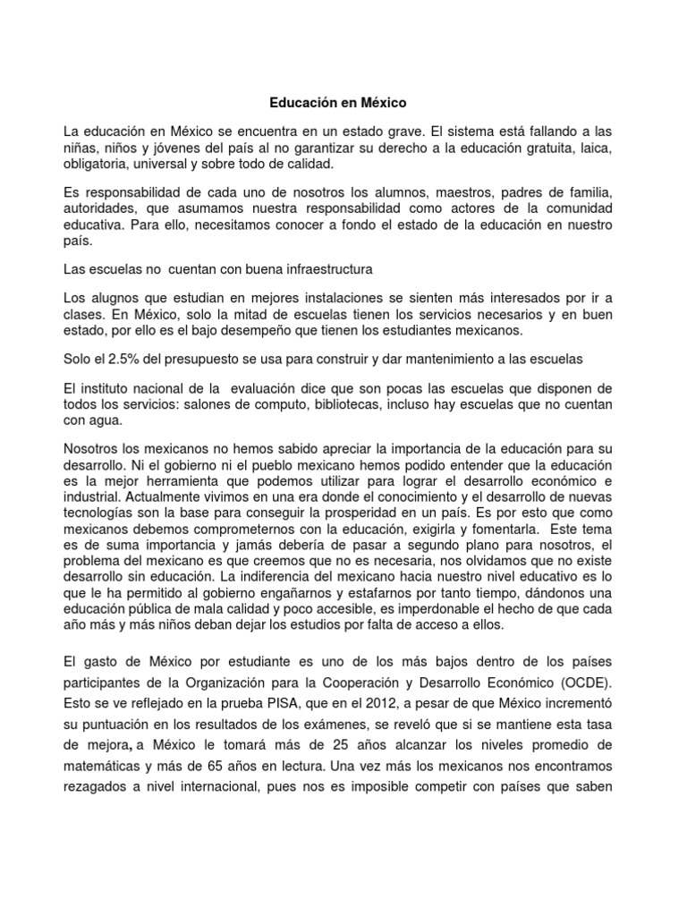 Crisis de la Educación en México | PDF | México | Calidad (comercial)