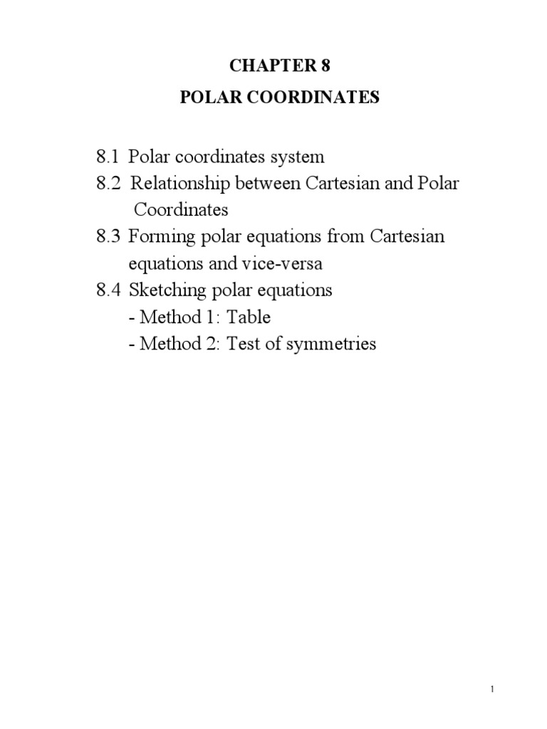 Polar Coordinates Guide | PDF | Coordinate System | Cartesian ...