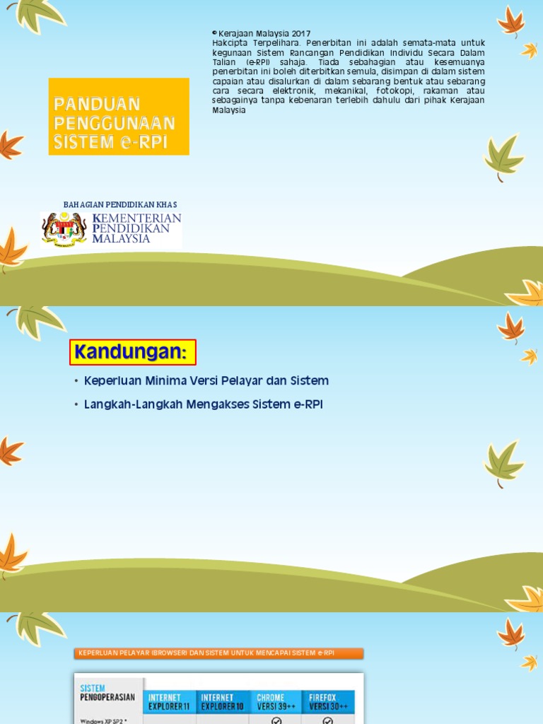 PANDUAN RINGKAS SISTEM e-RPI TAHUN 2018 PDF | PDF