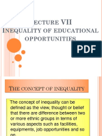 Ecture Nequality of Educational Opportunities: L VII I
