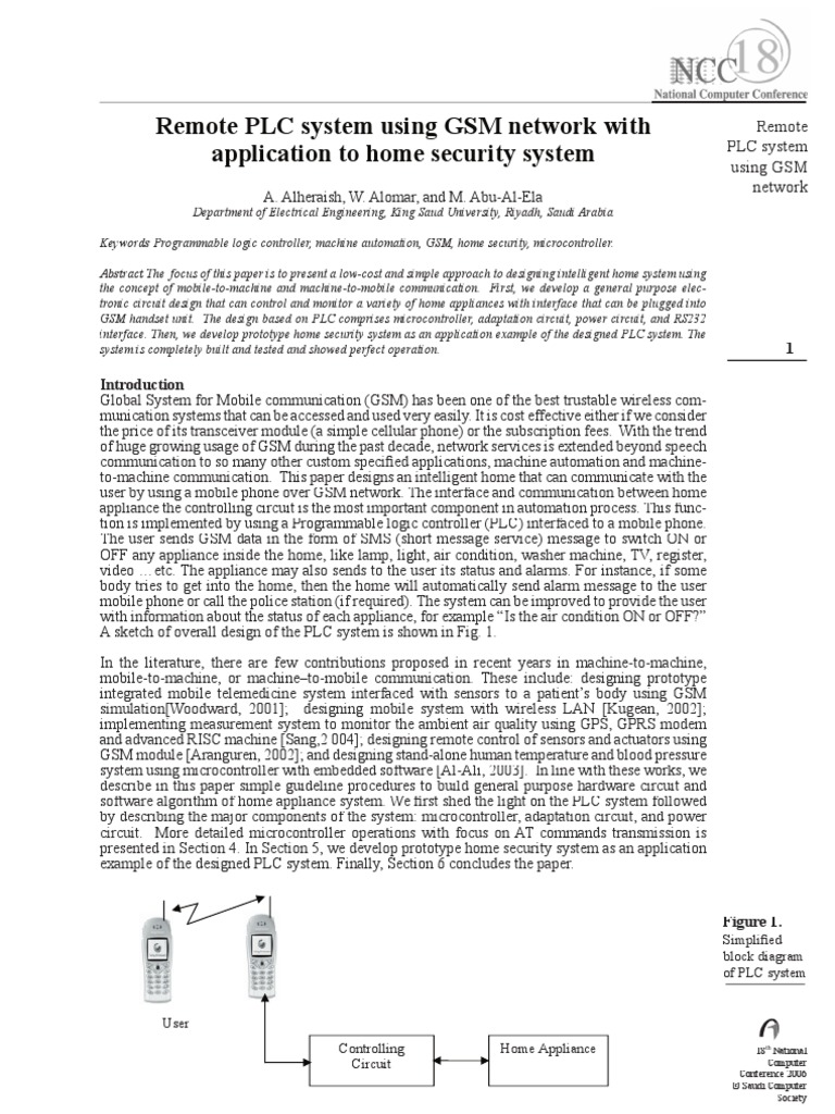 Remote PLC System Using GSM Network | PDF | Programmable Logic ...