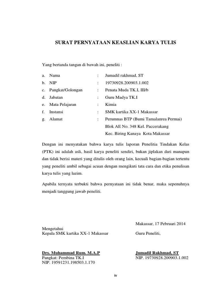 4 Surat Keterangan Keaslian Ptk