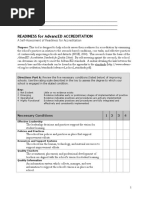 Self Assessment For Readiness For Accreditation