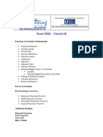 Excel III 2002 Tutorial