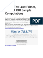 TRAIN Tax Law: Primer, Guide & BIR Sample Computations