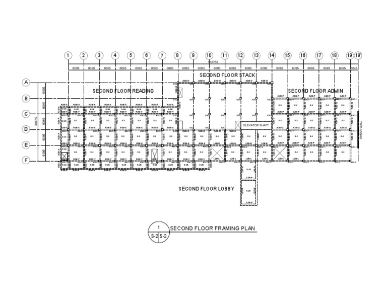 Second Floor Framing Plan: Elevator Shaft | PDF | Structural ...