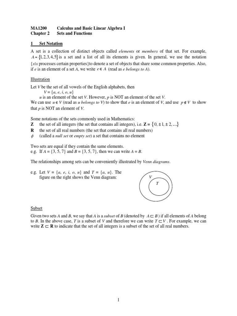 Sets and Functions: Basics of Set Theory | PDF | Monotonic Function ...