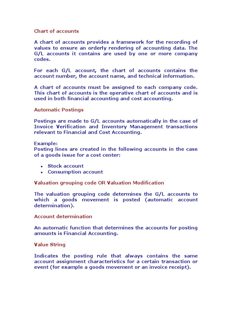 Understanding Chart of Accounts Basics | PDF | Receipt | Valuation ...